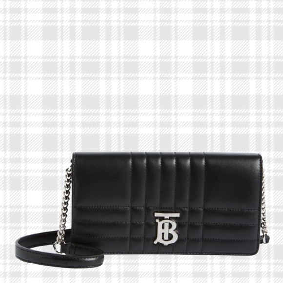 Burberry Handbags - BURBERRY Lola Quilted Leather Wallet on a Strap- Black
